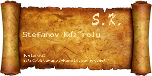 Stefanov Károly névjegykártya